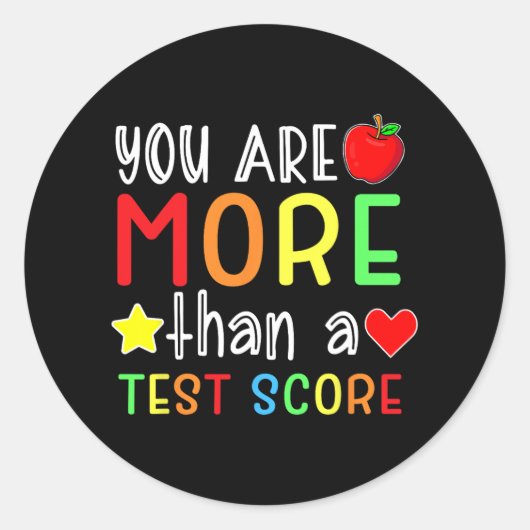 Sticker Rond Sont Plus Qu'Un Test Score Enseignant Test Jour 4 (Devant)