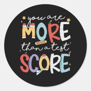 Sticker Rond Sont Plus Qu'Un Test Score Test Day Staar Test