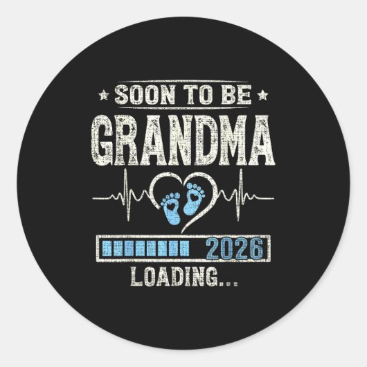 Sticker Rond Soon To Be Grandma 2026 Expecting Baby Promoted Gr (Devant)