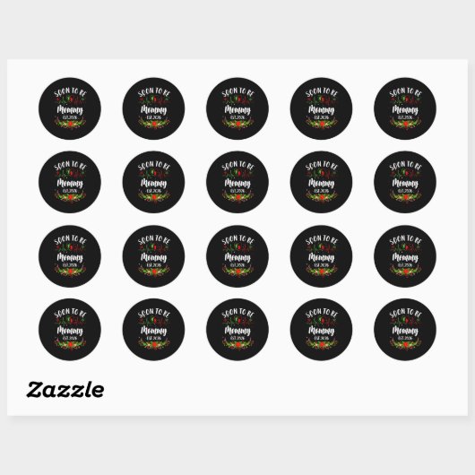 Sticker Rond Soon To Be Mommy 2026 First Time Pregnancy Announc (Feuille)