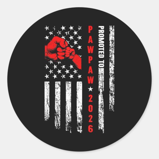 Sticker Rond Soon To Be Pawpaw Est.2026 Father's Day First Time (Devant)