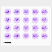Sticker Rond Sophie en violet (Feuille)