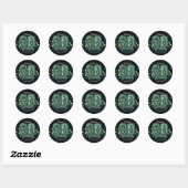 Sticker Rond Sophisticated Chic Teal and Gold 80th Birthday (Feuille)