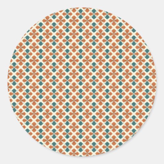 Sticker Rond Sophisticated Mid-Century Modern Atomic Starburst (Devant)