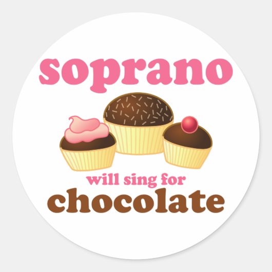 Sticker Rond Soprano chante pour le chocolat (Devant)
