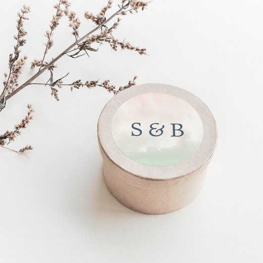 Sticker Rond Sorbet | Aquarelle Pastel Mariage Monogram