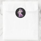 Sticker Rond sorcier assistant avec boule de cristal (Sac)