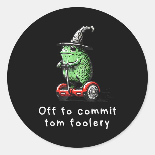 Sticker Rond Sorcier Grenouille Fantaisiste Part Pour Commettre (Devant)