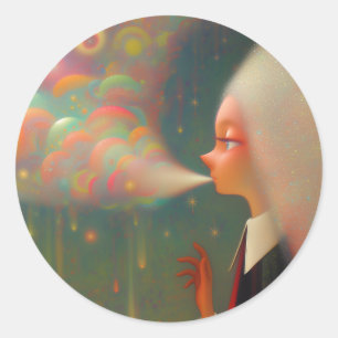 Sticker Rond Sorcière