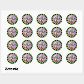 Sticker Rond Sorcière à puces (Feuille)
