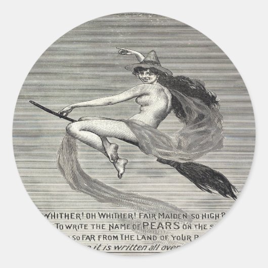 Sticker Rond Sorcière à savon à poires (Devant)