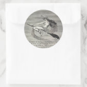 Sticker Rond Sorcière à savon à poires (Sac)