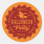 Sticker Rond Sorcière de la fête d'Halloween (Devant)