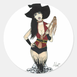 Sticker Rond Sorcière de la mort