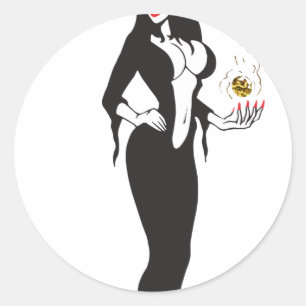 Sticker Rond sorcière de l'ampli halloween