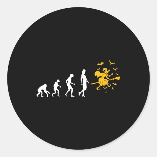 Sticker Rond Sorcière de l'évolution (Devant)