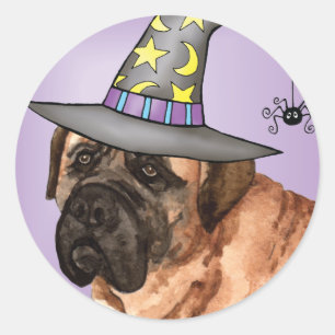 Sticker Rond Sorcière de mastiff