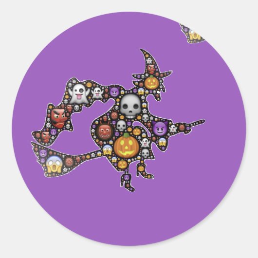 Sticker Rond sorcière émoji (Devant)