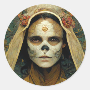 Sticker Rond Sorcière en bois 1 Imaginaire