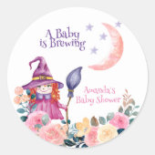 Sticker Rond Sorcière Fleur Douce Cauldron Baby Brassage Douche (Devant)
