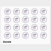 Sticker Rond Sorcière Halloween Noir Violet (Feuille)