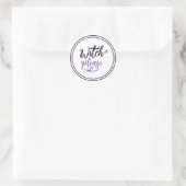 Sticker Rond Sorcière Halloween Noir Violet (Sac)