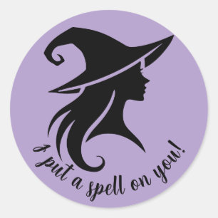 Sticker Rond Sorcière noire Casquette sorcière wiccan fête d'Ha
