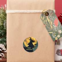 Sorcière volant au-dessus de la Pleine lune Hallow