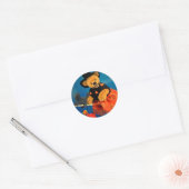 Sticker Rond Sorcière volante des ours Dinky (Enveloppe)