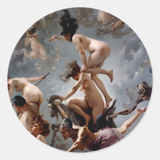 Sticker Rond Sorcières au Sabbat - Luis Ricardo Falero (Devant)