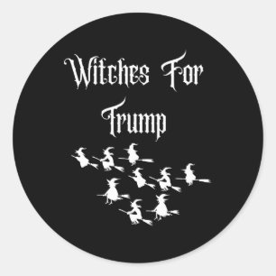 Sticker Rond Sorcières pour Trump - Drôle d'élection d'Hallowee