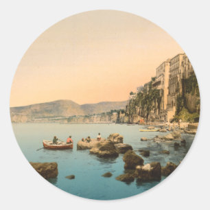 Sticker Rond Sorrente par la mer, Naples, Campanie, Italie