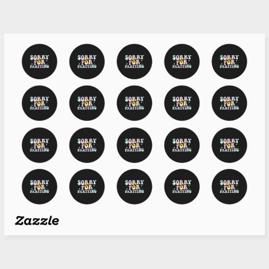 Sticker Rond Sorry Funny For Partying Cool Party Birthday Groov (Feuille)