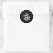Sticker Rond Sorta Merry Sorta Effrayant Squelette neige Noël X (Sac)