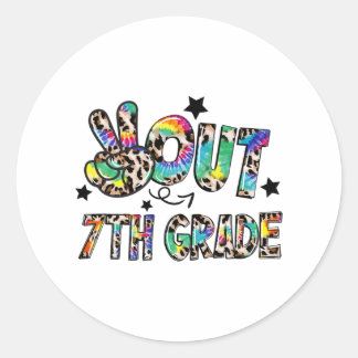 Sticker Rond Sortie 7e année teinture Joyeuse Dernière journée