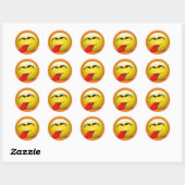 Sticker Rond Sortie de langue (Feuille)