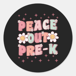 Sticker Rond Sortie Pré-k Mignonne Dernière Journée De La Prima