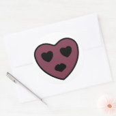 Sticker Rond Sortie visage coeur (Enveloppe)