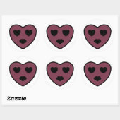 Sticker Rond Sortie visage coeur (Feuille)