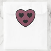Sticker Rond Sortie visage coeur (Sac)