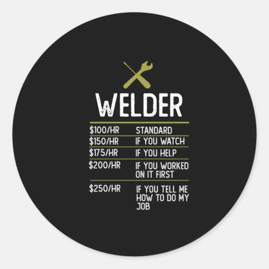 Sticker Rond Souder Souder Cadeau Présente Idée (Devant)