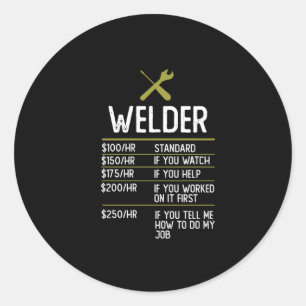 Sticker Rond Souder Souder Cadeau Présente Idée