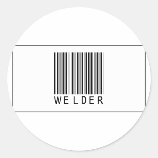 Sticker Rond Soudeur de code barre (Devant)