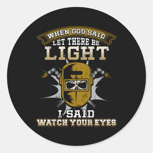 Sticker Rond Soudure du crâne de soudure Regardez vos yeux (Devant)