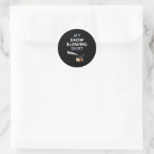 Sticker Rond Souffle de neige soufflant hiver (Sac)