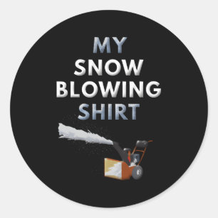Sticker Rond Souffle de neige soufflant hiver