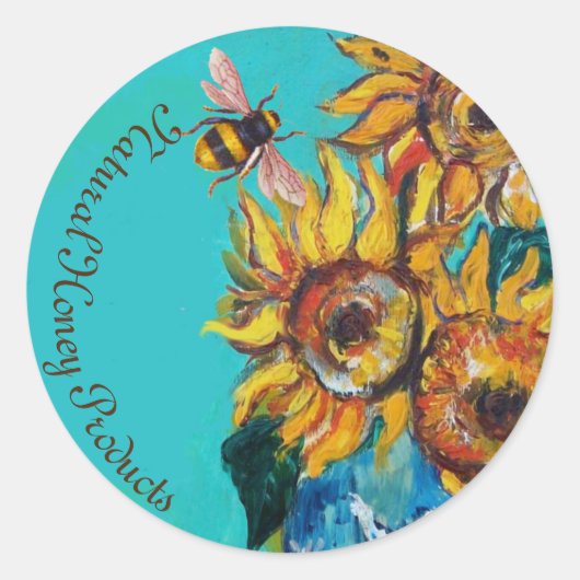 STICKER ROND SOUFFRANCES ET HONEY BEE FLORAL BEEKEEPING (Devant)