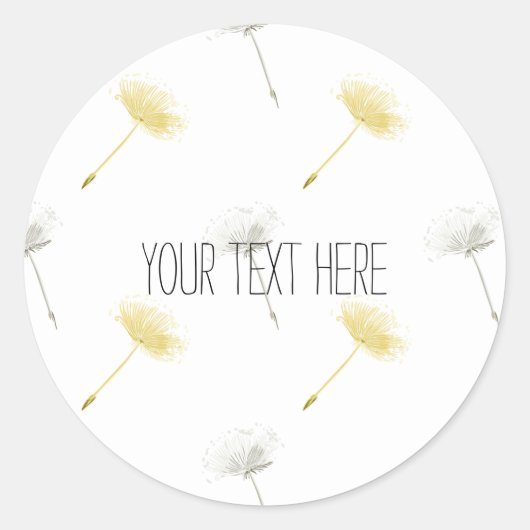 Sticker Rond Souhaite Dandelion Flowers (Devant)