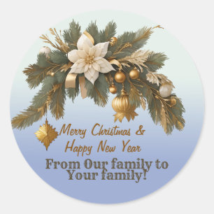 Sticker Rond Souhaite de Noël personnalisable