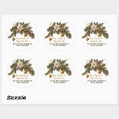 Sticker Rond Souhaite de Noël personnalisable (Feuille)